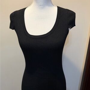 Love Republic Elegant Black Ribbed Women's dress